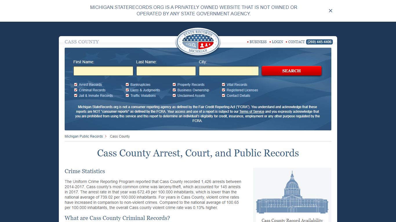 Cass County Arrest, Court, and Public Records